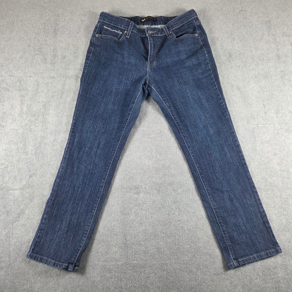 Levis Mid Rise Skinny Jeans Dark Wash‎ Rhinestone Pocket Womens 14PM W32 L29